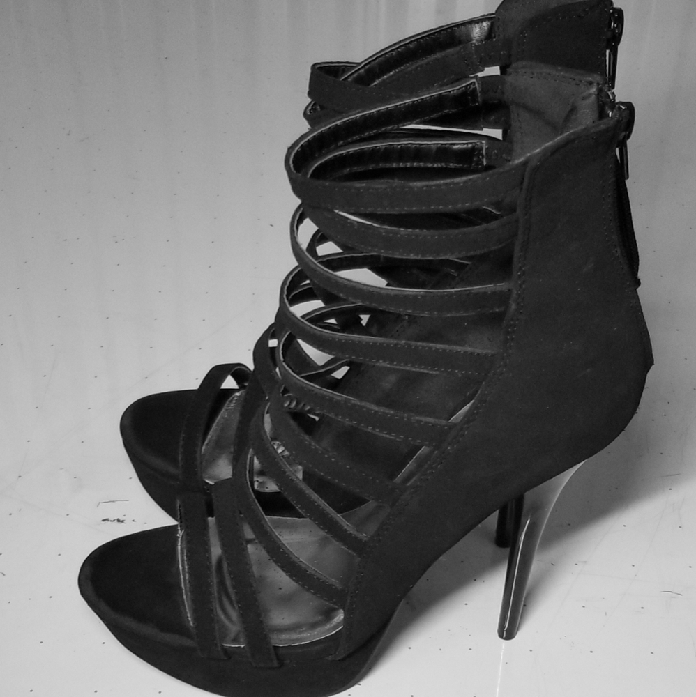 Qupid Black Stiletto Heels